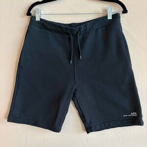 A.P.C. Rue Madame Paris NEW Black Cotton Sweat Track Shorts in S Athletic Lounge